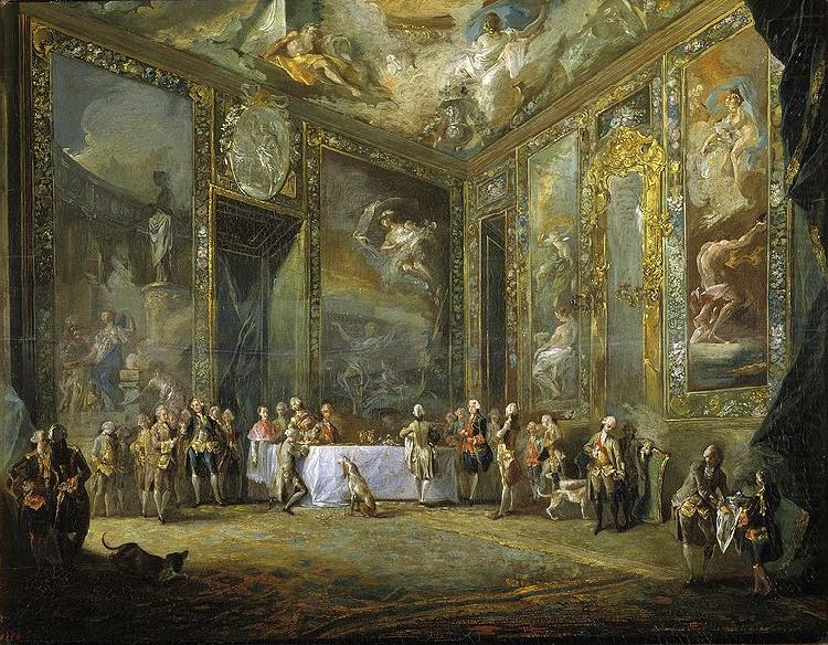 Luis Paret y alcazar Carlos III comiendo ante su corte china oil painting image